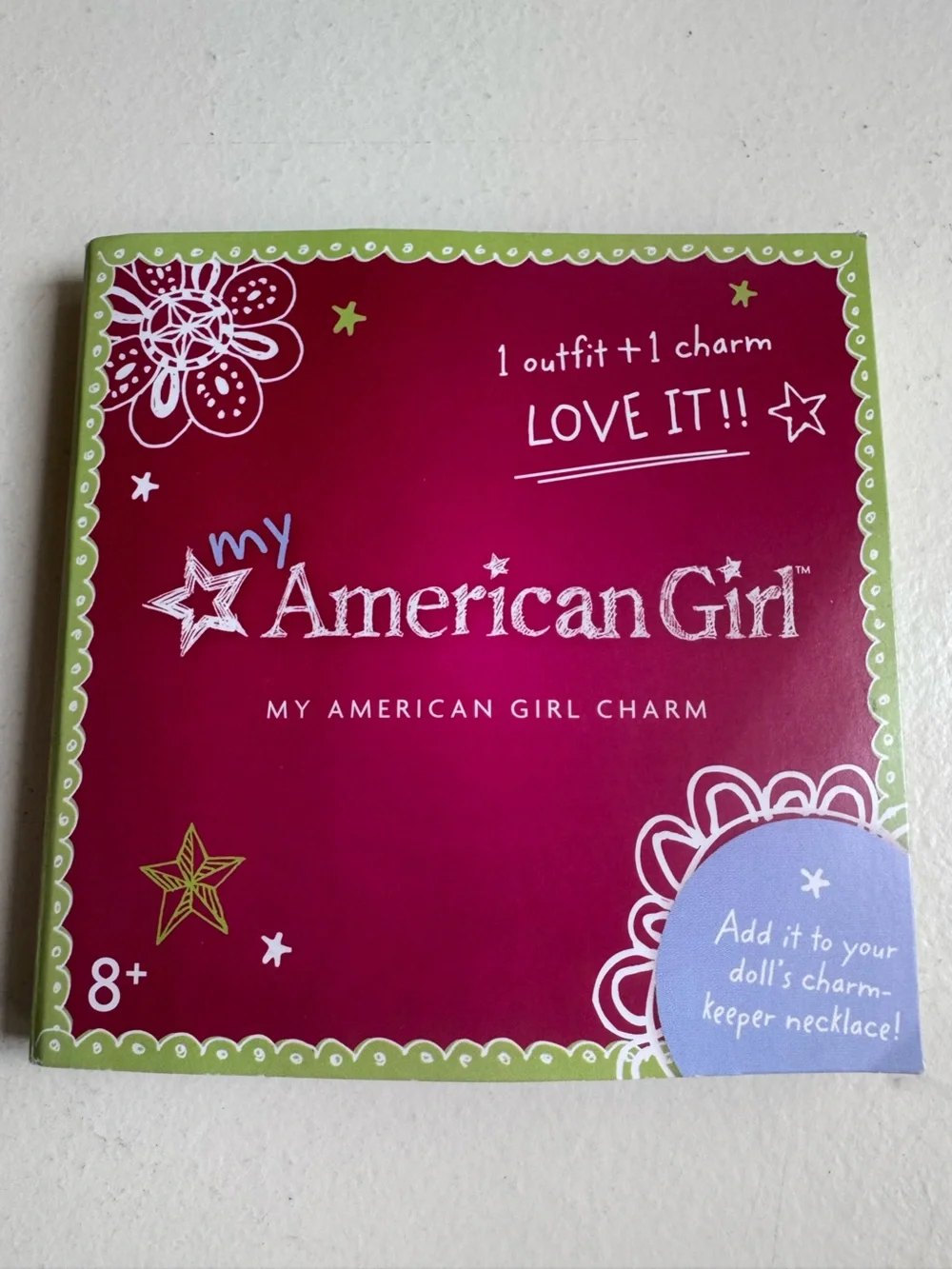 American Girl Bright Pink Proud and Smart Charm Pack Duo